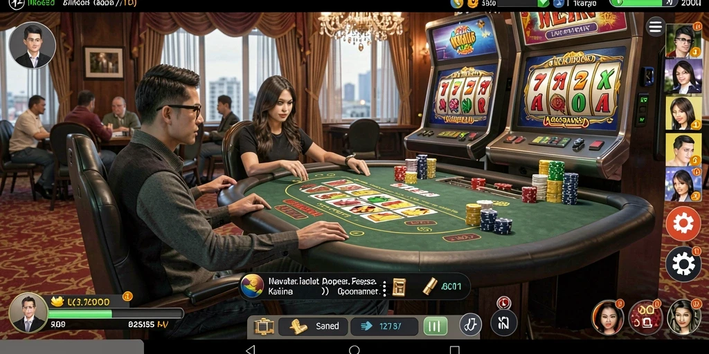 Screenshot dari level menantang yang sedang dimainkan.